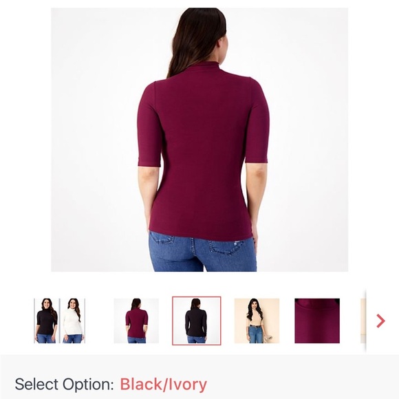 QVC Studio Park half-sleeve ribbed mock neck - Picture 7 of 9